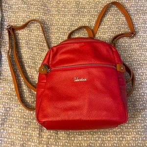 NWT Valentina Red leather Backpack